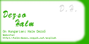 dezso halm business card