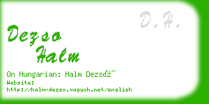 dezso halm business card